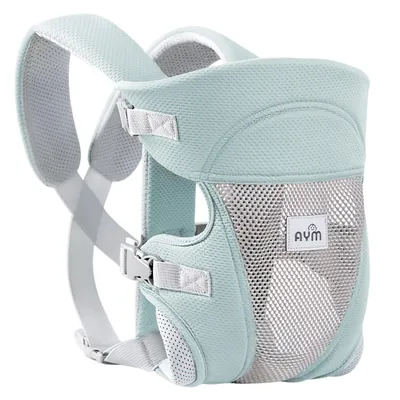 Produktbild von Atmungsaktiv Babytrage für Neugeborene, Ergonomische M-Babytrage für Kleinkind bis 20kg, Grün