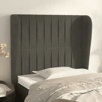 Produktbild von The Living Store Kopfteil mit Ohren Dunkelgrau 83x23x118/128 cm Samt