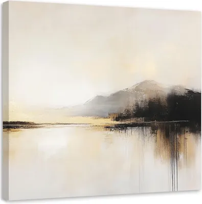 Produktbild von Leinwandbild Beige Abstrakt 40x40 Feeby Beige bild für die wand bereit zum aufhängen