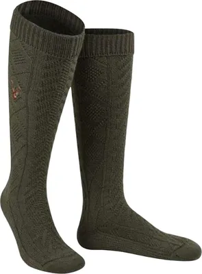 Produktbild von LANGE Jagd Kniesocken Jagdstrümpfe Trachtensocken Farbe Oliv Hirsch, Größe:38/39