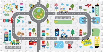 Image de WIKY Puzzle routier en mousse 8 pièces