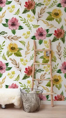 Produktbild von Coloray Fototapete 290x290 cm Vlies-Fototapete - Feld Blumen Vintage botanisch
