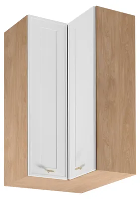 Image de Armoire d'angle haute SALERNO - 60x60 cm, chêne/blanc