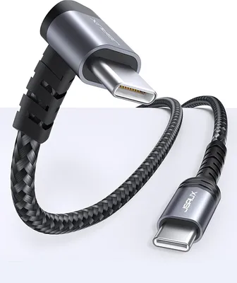Produktbild von JSAUX Abgewinkeltes USB-C 60W 3M Kabel, Hochgeschwindigkeitslade- und Datenübertragungskabel mit abgewinkeltem USB-C-Anschluss