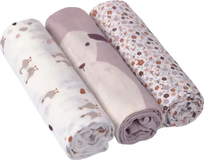 Zdjęcie produktu dla Laessig Tiny Farmer Explorer Flowers Swaddle 3 szt