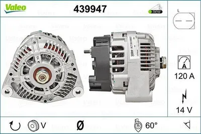 Produktbild von VALEO 439947 Lichtmaschine Generator LiMa 120A 14V