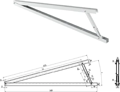 Produktbild von Verstellbarer Winkel für Schienensystem Flachdach Solarmodul Montageset Aufständerung Halterung Balkonkraftwerk