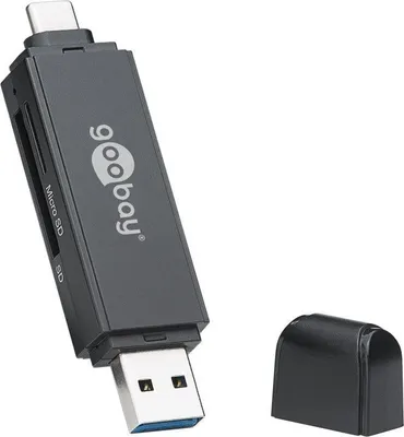 Produktbild von 2in1 Kartenlesegerät USB 3.0 - USB-C™ - liest SDXC, SDHC, microSD, SD Speicherkarten