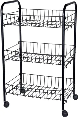 Produktbild von Koopman Bathroom Solutions półka wielofunkcyjna, metalowa, 40x26x62 cm, czarna