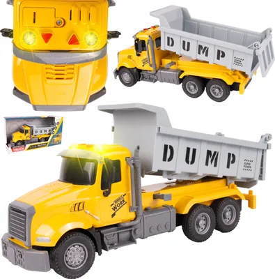 Immagine prodotto di Malplay camion ribaltabile camion da costruzione giocattolo camion in movimento sportello luce suono da 3 anni regalo giallo