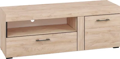 Produktbild von TV-Unterschrank Decorah 07, Farbe: Eiche hell - Abmessungen: 54 x 146 x 42 cm (H x B x T), mit 1 Tür, 1 Schublade und 3 Fächern
