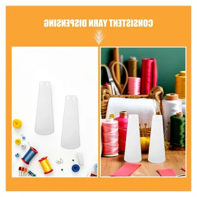 Produktbild von 8 Kunststoff-Garnspulen konisch 57mm für Handwerk und Stricken aus PVC