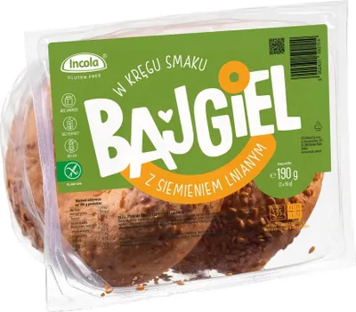 BAJGLE Z SIEMIENIEM LNIANYM BEZGLUTENOWE (2 szt.) 190 g - INCOLA
