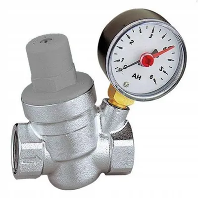 Obrázok produktu pre AQUA HEATING Redukčný ventil na vodu s manometrom  1/2 palca Regulátor tlaku vody so sitovým filtrom Redukčný ventil Regulátor tlaku z mosadze Membrána MBR