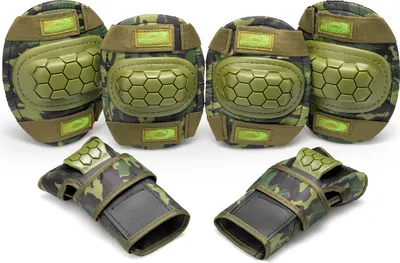 Produktbild von Osprey Kinder Skate Schutzset Camouflage für 8-12 Jahre - Knie-, Ellenbogen- und Handgelenkschutz