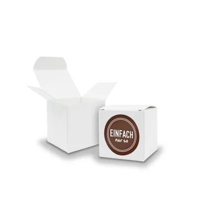 Produktbild von SET Enfach nur so (Motiv17) 24x Faltschachtel Würfel 5cm weiß + Sticker