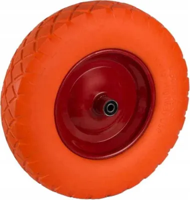 Immagine prodotto di Ruota piena 40 cm per carriola arancione con foro da 1,2 cm