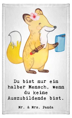 Produktbild von Mr. & Mrs. Panda Handtuch Auszubildende Herz - Weiß - Geschenk, Frotteetuch, Azubine, Lustig, Spruch, gäste wc, Abschlussprüfung, Baumwollhandtuch, Gäste-WC, Klein