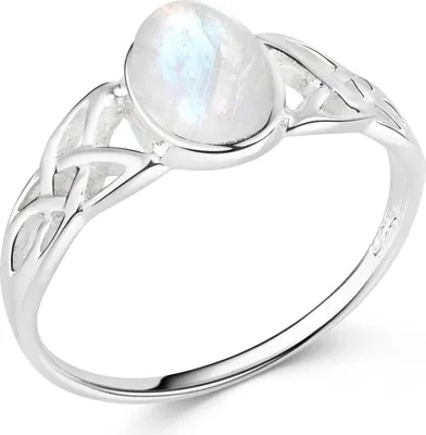 Produktbild von MATERIA by Matthias Wagner Mondstein Ring Damen 925 Sterling Silber keltisch mit Ringbox SR-39
