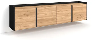 Produktbild von TV-Schrank, Lowboard, 207x50x35 cm, Für TV-Geräte bis zu 80", Hängend, Eiche Schwarz