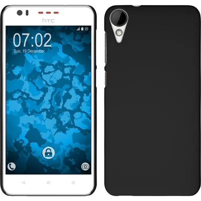 Produktbild von PhoneNatic Case kompatibel mit HTC Desire 825 - Hülle schwarz gummiert Hard-case + 2 Schutzfolien