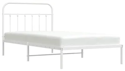 Produktbild von vidaXL Bettgestell mit Kopfteil Metall Weiß 100x200 cm