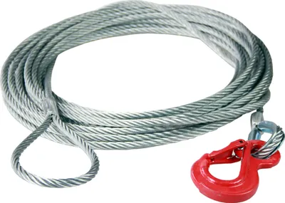 Produktbild von ANSCHLAGSEIL HAKEN-ÖSE Lasthaken Bauhaken Forstseil Kranseil Hebeseil Drahtseil Stahlseil Durchmesser 10mm, Länge:10m, Tragkraft: 1050kg