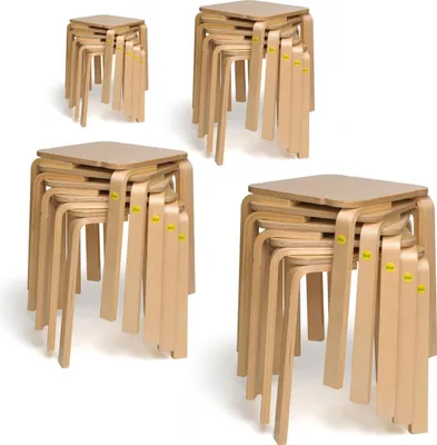 Produktbild von 20x Erzi Hocker 45 aus Formholz stapelbar