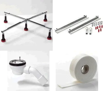 Produktbild von brausewannenfuß + Ablaufgarnitur 500 x 15 x 1, A0415991