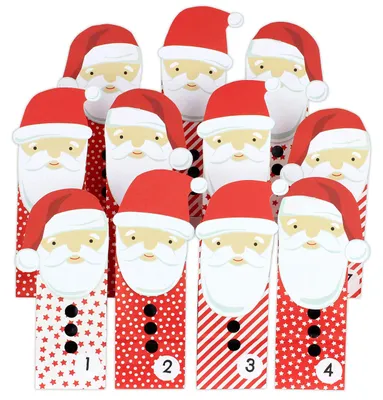 Produktbild von Papierdrachen Adventskalender 2026 Weihnachtsmann rot gestanzt, Weihnachtsdeko