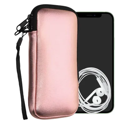 Produktbild von kwmobile Handytasche für Smartphones XXL - 7" - Neopren Handy Hülle Metallic Rosegold - Handy Tasche 17,7 x 8,5 cm Innenmaße