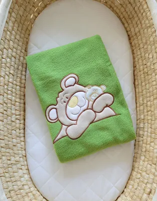 Immagine prodotto di Coperta in pile per neonati - L'orso Barnaba, verde