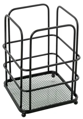 Produktbild von DRW Küchenutensilienhalter aus Metall in Schwarz, 12 x 12 x 16 cm