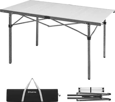 Immagine prodotto di KingCamp tavolo da campeggio pieghevole struttura in alluminio 136x70 cm fino a 80 kg impermeabile pieghevole