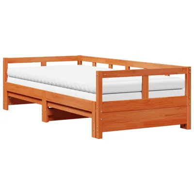 Obrázek produktu pro Válenda s přistýlkou a matracemi voskově hnědá 90x190 cm