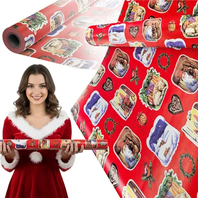 Immagine prodotto di Carta da regalo Paperhit 25 metri Megarolka natalizia per pacchetti