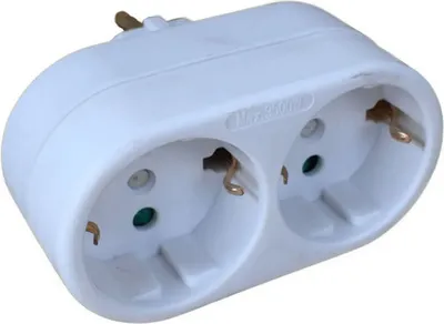 Produktbild von Steckdosen-Adapter 2 Schuko Stecker Mehrfachstecker Mehrfachsteckdose Zwischenstecker