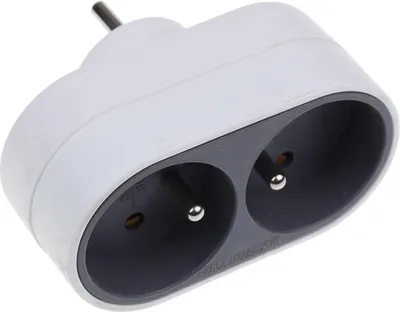 Zdjęcie produktu dla Chacon 5411478488224, Szary, Biały, 2 x gniazdo sieciowe, 16 A, 1 szt.