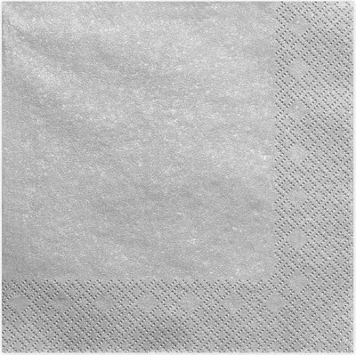 Produktbild von Dreilagige Servietten, Metall silber, 40x40cm (1 Packung / 20 Stück)