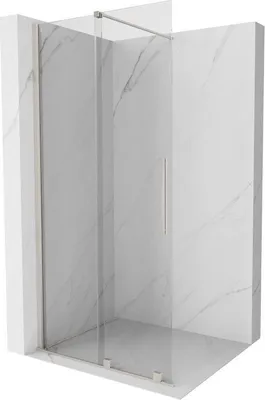Produktbild von Mexen Velar Schiebeduschwand Walk-in 70 x 200 cm, transparent 8 mm, gebürsteter Nickel - 871-070-000-03-97