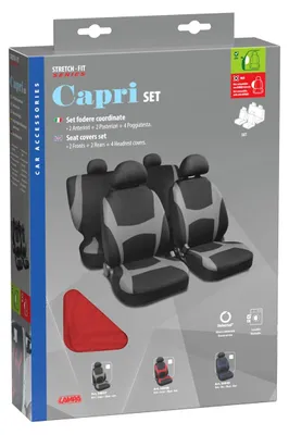 Immagine prodotto di Set coprisedili per auto Lampa Coordinated Capri nero/rosso