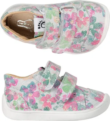 Produktbild von Mädchen Lederschuhe bar3foot 2Be38/LT-M7 mit Blumen, Klettverschluss, Barfuß