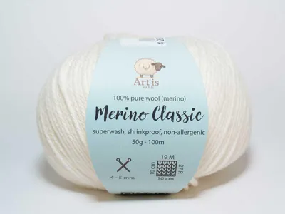Image de Merino Classic Art'is Yarn 100 % Laine superwash (50 g/100 m) (1 blanc)
