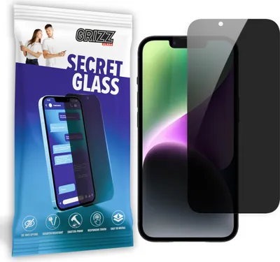 Produktbild von GrizzGlass SecretGlass Privacy Displayschutzfolie fr Apple iPhone 15 - Schwarz