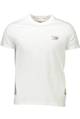 Produktbild von TOMMY JEANS Herren-T-Shirt mit halbärmeligem Rundhalsausschnitt und Logo-Print aus reiner Baumwolle Artikel DM0DM10099, XL, Cotone 100%