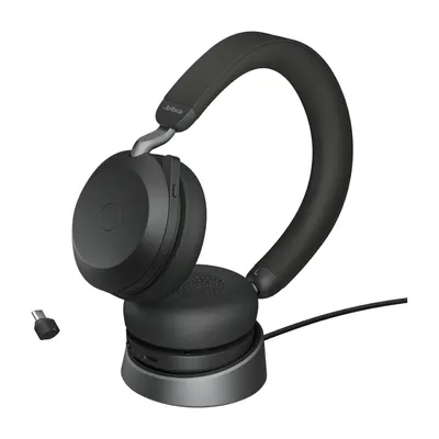 Produktbild von GN Jabra Evolve2 75 - Headset - On-Ear - Bluetooth - kabellos, kabelgebunden - aktive Rauschunterdrückung - USB-C - Geräuschisolierung - Schwarz