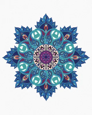 Obrázek produktu pro Zuty - Malování podle čísel - MODRÁ MANDALA, 40x50 cm, bez rámu a bez vypnutí plátna