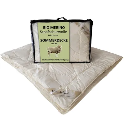Produktbild von Bio Merino Schafschurwolle Sommerdecke Kuschelzeit kbA und kbT in 240x220 cm