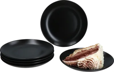 Zdjęcie produktu dla 6x Talerz do ciasta Panther czarny kamionkowy talerz śniadaniowy dla 6 osób