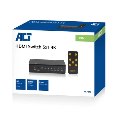 Obrázek produktu pro ACT AC7840, HDMI, Černá, 60 Hz, 2160p, Výkon, 203 mm